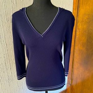 Navy Sweater Top